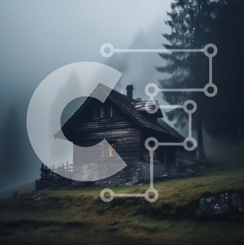 Intra Συλλεκτικό Ξύλινο Παζλ Plywood  4mm - Μικρή ξύλινη καμπίνα στο ομιχλώδες δάσος Σε Ξύλινο Κουτί - Διαστάσεις: 10x10 cm – 25 κομμάτια - Image 1