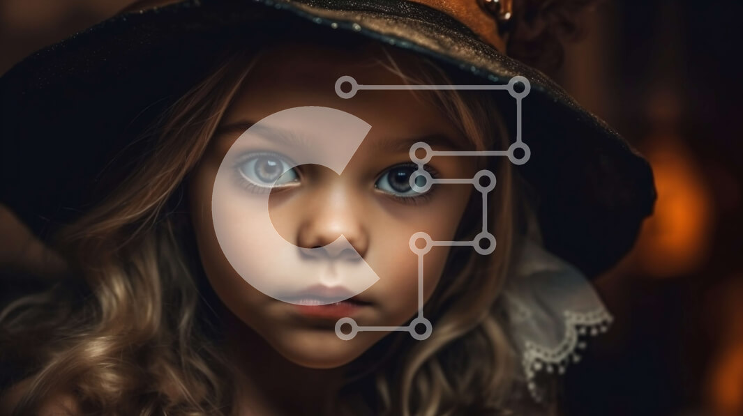 Intra Συλλεκτικό Ξύλινο Παζλ Plywood  4mm - Αξιολάτρευτο νεαρό κορίτσι με κομψό μαύρο καπέλο και φόρεμα με λευκές πουά Σε Ξύλινο Κουτί - Διαστάσεις Puzzle: 10x10 cm – 25 κομμάτια