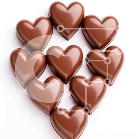 Intra Συλλεκτικό Ξύλινο Παζλ Plywood 4mm - Σύνθεση με σοκολατένιες καρδιές για την ημέρα του Αγίου Βαλεντίνου Σε Ξύλινο Κουτί - Διαστάσεις: 10x10 cm – 25 κομμάτια - Image 1