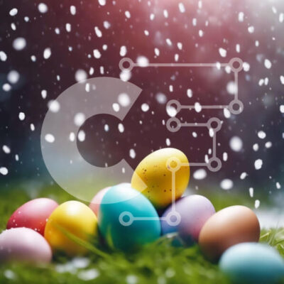 Intra Συλλεκτικό Ξύλινο Παζλ Plywood  4mm - Πολύχρωμα Πασχαλινά αυγά στο χιόνι Σε Ξύλινο Κουτί - Διαστάσεις: 10x10 cm – 25 κομμάτια - Image 1