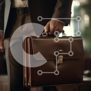 Intra Συλλεκτικό Ξύλινο Παζλ Plywood  4mm - Επιχειρηματίας που κρατά έναν καφέ χαρτοφύλακα Σε Ξύλινο Κουτί - Διαστάσεις Puzzle: 10x10 cm – 25 κομμάτια