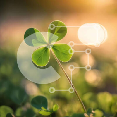 Intra Συλλεκτικό Ξύλινο Παζλ Plywood  4mm - Τυχερό τετράφυλλο τριφύλλι σε ζωντανό χωράφι Σε Ξύλινο Κουτί - Διαστάσεις: 10x10 cm – 25 κομμάτια - Image 1