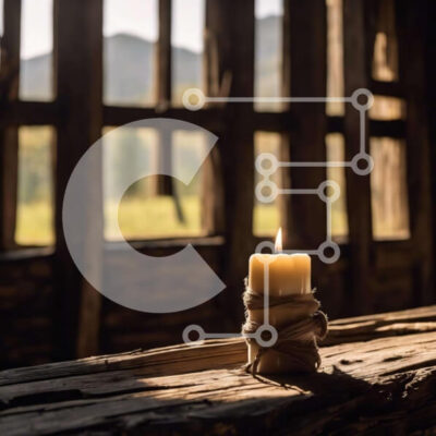 Intra Συλλεκτικό Ξύλινο Παζλ Plywood  4mm - Κερί σε ξύλινο τραπέζι μπροστά από τα παράθυρα Σε Ξύλινο Κουτί - Διαστάσεις Puzzle: 10x10 cm – 25 κομμάτια - Image 1