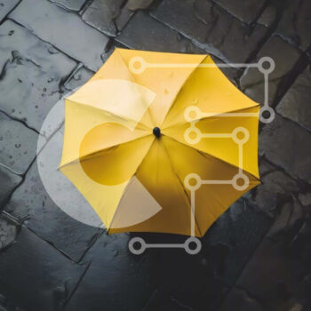 Intra Συλλεκτικό Ξύλινο Παζλ Plywood  4mm - Ανάποδη Κίτρινη Ομπρέλα - Καταφύγιο από τη Βροχή Σε Ξύλινο Κουτί - Διαστάσεις: 10x10 cm – 25 κομμάτια - Image 1