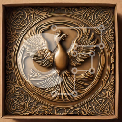 Intra Συλλεκτικό Ξύλινο Παζλ Plywood  4mm - Bronze Bird on Ornate Box - Game of Thrones Inspired Art Σε Ξύλινο Κουτί - Διαστάσεις Puzzle: 10x10 cm – 25 κομμάτια - Image 1