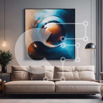 Intra Συλλεκτικό Ξύλινο Παζλ Plywood  4mm - Αφηρημένη ζωγραφική στο εσωτερικό του σαλονιού Σε Ξύλινο Κουτί - Διαστάσεις Puzzle: 10x10 cm – 25 κομμάτια - Image 1