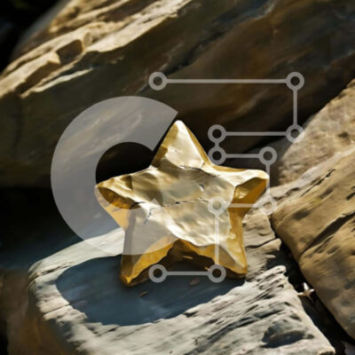 Intra Συλλεκτικό Ξύλινο Παζλ Plywood  4mm - Gold Star on Rocks Σε Ξύλινο Κουτί - Διαστάσεις: 10x10 cm – 25 κομμάτια - Image 1