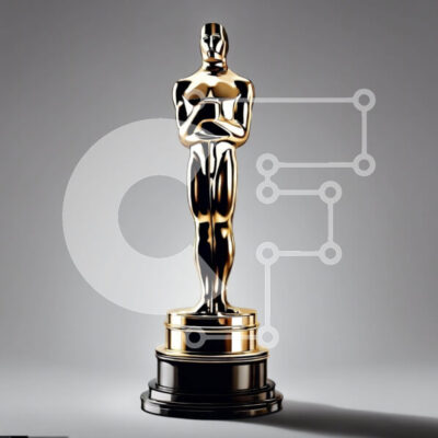 Intra Συλλεκτικό Ξύλινο Παζλ Plywood  4mm - Χρυσό άγαλμα Όσκαρ σε γκρι φόντο Σε Ξύλινο Κουτί - Διαστάσεις: 10x10 cm – 25 κομμάτια - Image 1