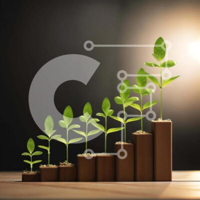 Intra Συλλεκτικό Ξύλινο Παζλ Plywood  4mm - Μικρά φυτά σε ξύλινους όγκους που αντιπροσωπεύουν την ανάπτυξη και την ανάπτυξη Σε Ξύλινο Κουτί - Διαστάσεις Puzzle: 10x10 cm – 25 κομμάτια - Image 1