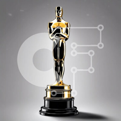 Intra Συλλεκτικό Ξύλινο Παζλ Plywood  4mm - Γυαλιστερό άγαλμα Όσκαρ σε γκρι φόντο Σε Ξύλινο Κουτί - Διαστάσεις: 10x10 cm – 25 κομμάτια - Image 1