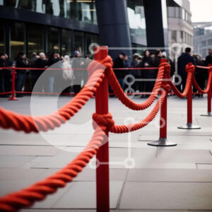 Intra Συλλεκτικό Ξύλινο Παζλ Plywood  4mm - Πλήθος που περιμένει στην ουρά στην είσοδο του κτηρίου Σε Ξύλινο Κουτί - Διαστάσεις Puzzle: 10x10 cm – 25 κομμάτια