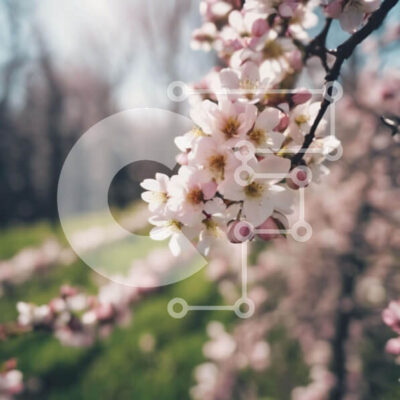 Intra Συλλεκτικό Ξύλινο Παζλ Plywood 4mm - Άνοιξη άνθη σε κλαδί δέντρου σε ανοιχτό πεδίο Σε Ξύλινο Κουτί - Διαστάσεις: 10x10 cm – 25 κομμάτια - Image 1