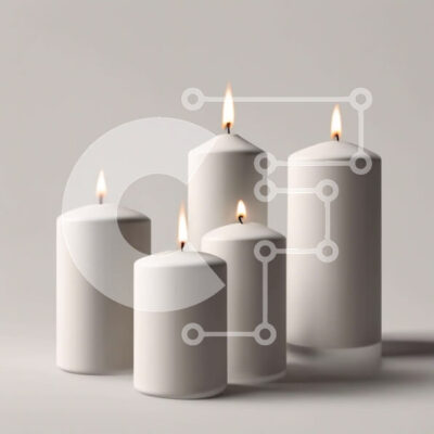 Intra Συλλεκτικό Ξύλινο Παζλ Plywood 4mm - Ομάδα πέντε λευκών κεριών με αναμμένο κερί Σε Ξύλινο Κουτί - Διαστάσεις Puzzle: 10x10 cm – 25 κομμάτια - Image 1