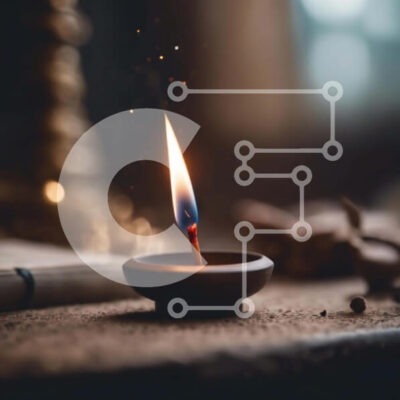 Intra Συλλεκτικό Ξύλινο Παζλ Plywood  4mm - Κερί Diwali στο ανοιχτό βιβλίο Σε Ξύλινο Κουτί - Διαστάσεις: 10x10 cm – 25 κομμάτια - Image 1