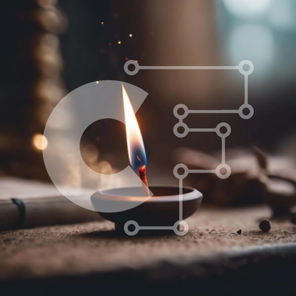 Intra Συλλεκτικό Ξύλινο Παζλ Plywood  4mm - Κερί Diwali στο ανοιχτό βιβλίο Σε Ξύλινο Κουτί - Διαστάσεις: 10x10 cm – 25 κομμάτια