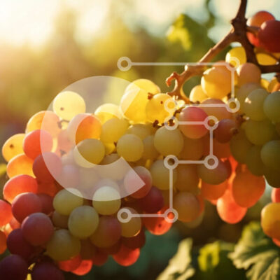 Intra Συλλεκτικό Ξύλινο Παζλ Plywood  4mm - Ώριμα σταφύλια που κρέμονται από ένα αμπέλι σε έναν αμπελώνα Σε Ξύλινο Κουτί - Διαστάσεις: 10x10 cm – 25 κομμάτια - Image 1