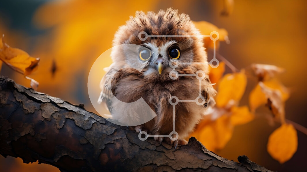 Intra Συλλεκτικό Ξύλινο Παζλ Plywood  4mm - Όμορφη εικόνα μιας μικρής κουκουβάγιας που κοιτάζει επίμονα Σε Ξύλινο Κουτί - Διαστάσεις: 10x10 cm – 25 κομμάτια