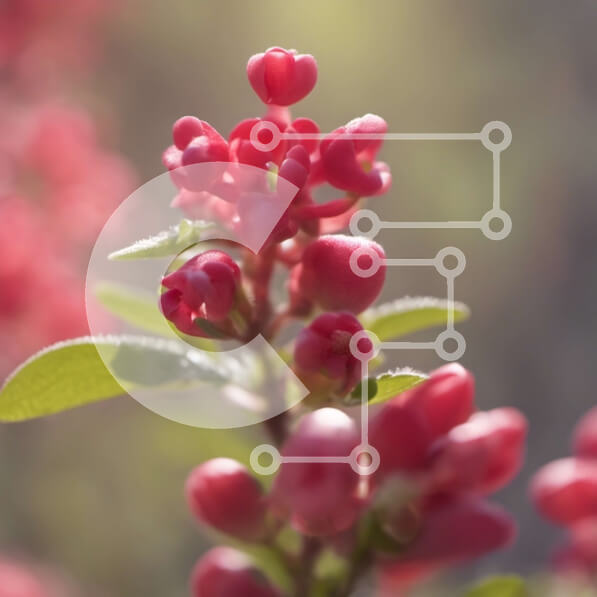 Intra Συλλεκτικό Ξύλινο Παζλ Plywood  4mm - Κοντινό πλάνο του ροζ λουλουδιού με πράσινα φύλλα Σε Ξύλινο Κουτί - Διαστάσεις: 10x10 cm – 25 κομμάτια