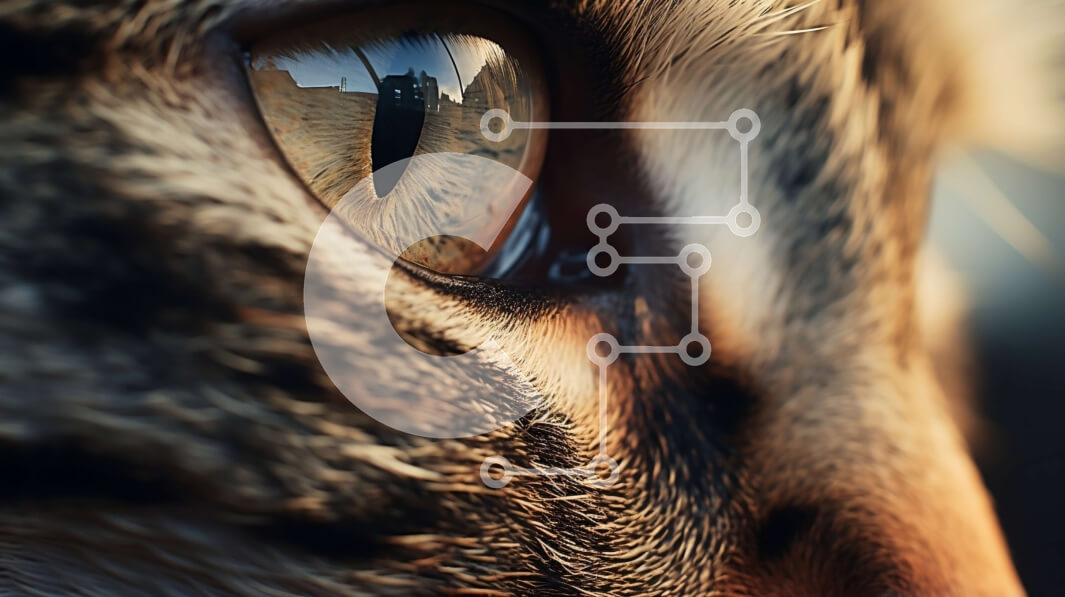 Intra Συλλεκτικό Ξύλινο Παζλ Plywood  4mm - Κοντινό πλάνο του ματιού μιας γάτας Σε Ξύλινο Κουτί - Διαστάσεις: 10x10 cm – 25 κομμάτια