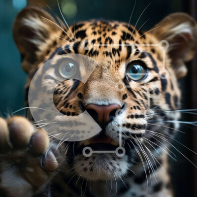 Intra Συλλεκτικό Ξύλινο Παζλ Plywood  4mm - Κοντινό πλάνο του προσώπου της Jaguar με διαπεραστικά κίτρινα μάτια Σε Ξύλινο Κουτί - Διαστάσεις: 10x10 cm – 25 κομμάτια - Image 1