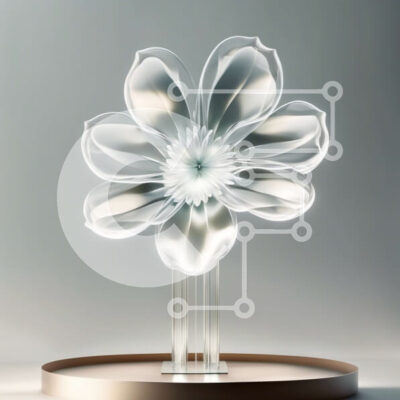 Intra Συλλεκτικό Ξύλινο Παζλ Plywood  4mm - Όμορφη κινηματογράφηση σε πρώτο πλάνο ενός λευκού λουλουδιού σε καθαρή γυάλινη βάση Σε Ξύλινο Κουτί - Διαστάσεις: 10x10 cm – 25 κομμάτια - Image 1