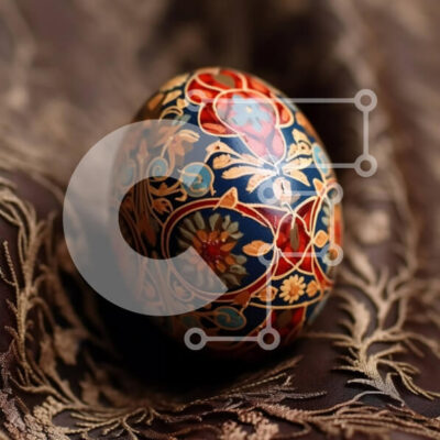 Intra Συλλεκτικό Ξύλινο Παζλ Plywood  4mm - Διακοσμημένο πασχαλινό αυγό με λουλουδάτα μοτίβα σε καφέ φόντο Σε Ξύλινο Κουτί - Διαστάσεις: 10x10 cm – 25 κομμάτια - Image 1