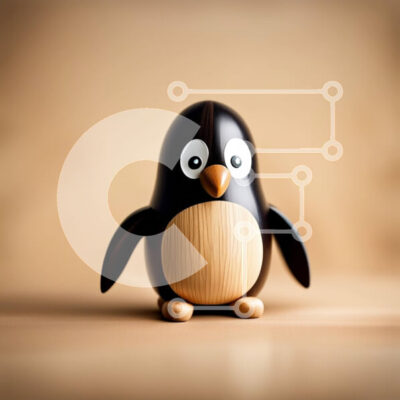 Intra Συλλεκτικό Ξύλινο Παζλ Plywood  4mm - Αξιολάτρευτο ξύλινο παιχνίδι πιγκουίνου με χαμογελαστό πρόσωπο στο τραπέζι Σε Ξύλινο Κουτί - Διαστάσεις Puzzle: 10x10 cm – 25 κομμάτια - Image 1