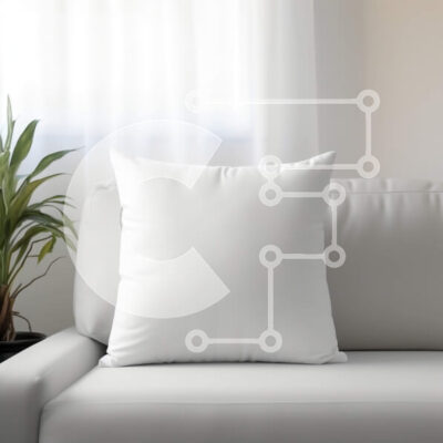 Intra Συλλεκτικό Ξύλινο Παζλ Plywood  4mm - Λευκό μαξιλάρι σε γκρίζο καναπέ στο σαλόνι Σε Ξύλινο Κουτί - Διαστάσεις Puzzle: 10x10 cm – 25 κομμάτια - Image 1