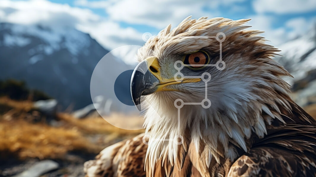 Intra Συλλεκτικό Ξύλινο Παζλ Plywood  4mm - Majestic Eagle σε Βραχώδη Έξοδο με Βουνά και Καθαρό Γαλάζιο Ουρανό Σε Ξύλινο Κουτί - Διαστάσεις: 10x10 cm – 25 κομμάτια