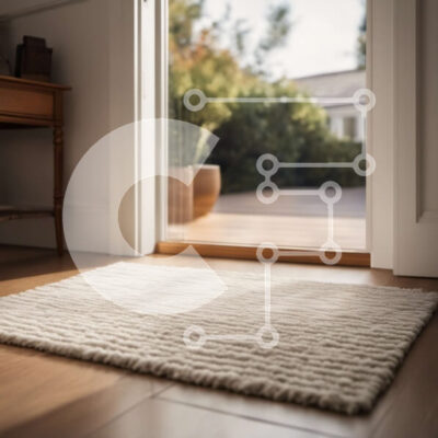 Intra Συλλεκτικό Ξύλινο Παζλ Plywood  4mm - Άνετο και φιλόξενο δωμάτιο με δασύτριχο χαλί και συρόμενη γυάλινη πόρτα Σε Ξύλινο Κουτί - Διαστάσεις Puzzle: 10x10 cm – 25 κομμάτια - Image 1