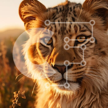 Intra Συλλεκτικό Ξύλινο Παζλ Plywood  4mm - Αγριο λιοντάρι στην άγρια ​​φύση Σε Ξύλινο Κουτί - Διαστάσεις: 10x10 cm – 25 κομμάτια - Image 1