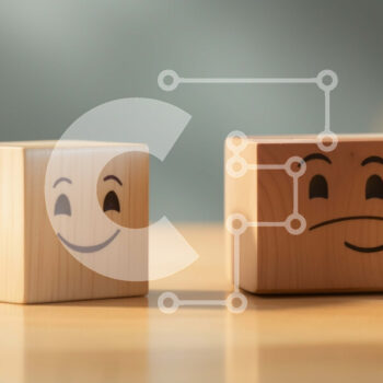 Intra Συλλεκτικό Ξύλινο Παζλ Plywood  4mm - Ξύλινοι μπλοκ με χαρούμενα και λυπημένα πρόσωπα Σε Ξύλινο Κουτί - Διαστάσεις Puzzle: 10x10 cm – 25 κομμάτια - Image 1