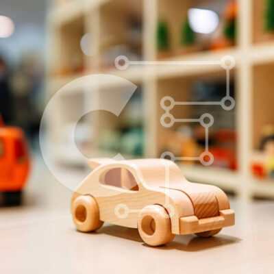 Intra Συλλεκτικό Ξύλινο Παζλ Plywood  4mm - Ξύλινο αυτοκίνητο παιχνιδιών στο τραπέζι με άλλα παιχνίδια Σε Ξύλινο Κουτί - Διαστάσεις: 10x10 cm – 25 κομμάτια - Image 1