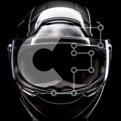 Intra Συλλεκτικό Ξύλινο Παζλ Plywood  4mm - Κοντινή όψη του κράνους μοτοσικλέτας με το φιμέ γείσο Σε Ξύλινο Κουτί - Διαστάσεις Puzzle: 10x10 cm – 25 κομμάτια - Image 1