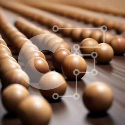 Intra Συλλεκτικό Ξύλινο Παζλ Plywood  4mm - Άποψη από κοντά ξύλινες μπάλες σε ξύλινη επιφάνεια Σε Ξύλινο Κουτί - Διαστάσεις: 10x10 cm – 25 κομμάτια - Image 1