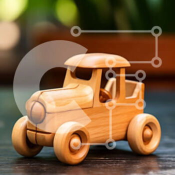 Intra Συλλεκτικό Ξύλινο Παζλ Plywood  4mm - Vintage Ξύλινο αυτοκίνητο παιχνιδιών σε ξύλινο τραπέζι Σε Ξύλινο Κουτί - Διαστάσεις: 10x10 cm – 25 κομμάτια - Image 1