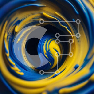 Intra Συλλεκτικό Ξύλινο Παζλ Plywood 4mm - Δονούμενο και τολμηρό μπλε και κίτρινο χρώμα Swirl Vortex Σε Ξύλινο Κουτί - Διαστάσεις Puzzle: 10x10 cm – 25 κομμάτια - Image 1