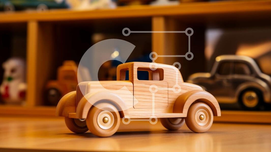 Intra Συλλεκτικό Ξύλινο Παζλ Plywood  4mm - Ξύλινο αυτοκίνητο παιχνιδιών στο ράφι Σε Ξύλινο Κουτί - Διαστάσεις: 10x10 cm – 25 κομμάτια