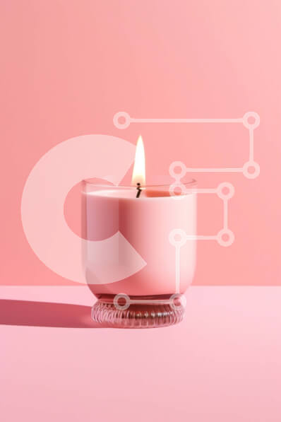 Intra Συλλεκτικό Ξύλινο Παζλ Plywood  4mm - Ρόδινη συνεδρίαση κεριών στη ρόδινη επιφάνεια Στοκ Φωτογραφία Σε Ξύλινο Κουτί - Διαστάσεις: 10x10 cm – 25 κομμάτια