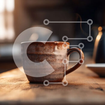 Intra Συλλεκτικό Ξύλινο Παζλ Plywood  4mm - Άνετη εικόνα μιας καφέ κούπας σε ένα ξύλινο τραπέζι με το φως του ήλιου να τρέχει μέσα από το παράθυρο Σε Ξύλινο Κουτί - Διαστάσεις: 10x10 cm – 25 κομμάτια - Image 1