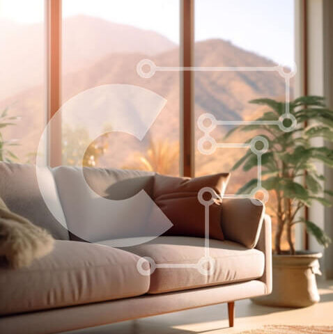 Intra Συλλεκτικό Ξύλινο Παζλ Plywood 4mm - Κομψό και άνετο σαλόνι με εκπληκτική θέα στα βουνά Σε Ξύλινο Κουτί - Διαστάσεις Puzzle: 10x10 cm – 25 κομμάτια - Image 1