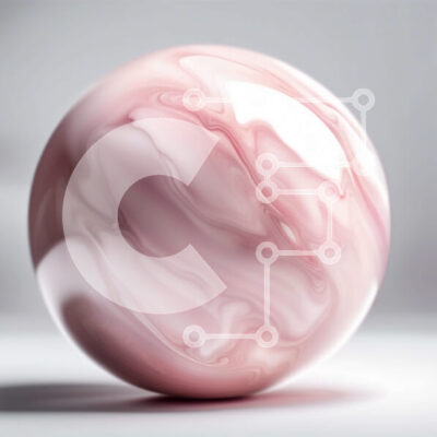 Intra Συλλεκτικό Ξύλινο Παζλ Plywood  4mm - Κομψή εικόνα μιας ροζ μαρμάρινης μπάλας σε μια λευκή επιφάνεια Σε Ξύλινο Κουτί - Διαστάσεις: 10x10 cm – 25 κομμάτια - Image 1