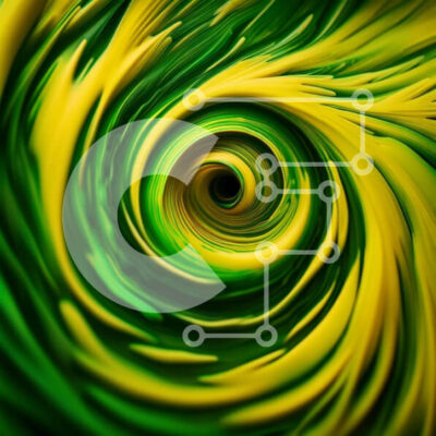 Intra Συλλεκτικό Ξύλινο Παζλ Plywood  4mm - Αφηρημένη εικόνα των στροβιλιζόμενων πράσινων και κίτρινων χρωμάτων Σε Ξύλινο Κουτί - Διαστάσεις Puzzle: 10x10 cm – 25 κομμάτια - Image 1