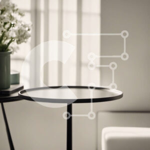 Intra Συλλεκτικό Ξύλινο Παζλ Plywood  4mm - Μαύρο τραπέζι με λευκά λουλούδια και καρέκλα Σε Ξύλινο Κουτί - Διαστάσεις Puzzle: 10x10 cm – 25 κομμάτια