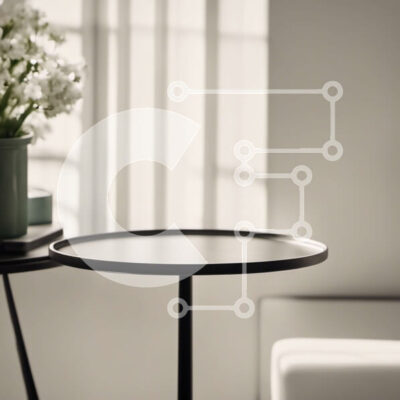 Intra Συλλεκτικό Ξύλινο Παζλ Plywood  4mm - Μαύρο τραπέζι με λευκά λουλούδια και καρέκλα Σε Ξύλινο Κουτί - Διαστάσεις Puzzle: 10x10 cm – 25 κομμάτια - Image 1