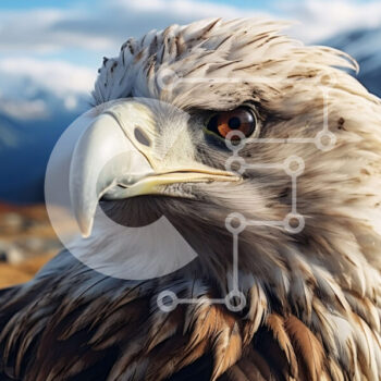 Intra Συλλεκτικό Ξύλινο Παζλ Plywood  4mm - Majestic Eagle σκαρφαλωμένος σε μια βραχώδη επιφάνεια με βουνά στο βάθος Σε Ξύλινο Κουτί - Διαστάσεις: 10x10 cm – 25 κομμάτια - Image 1