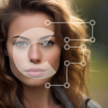 Intra Συλλεκτικό Ξύλινο Παζλ Plywood  4mm - Πορτρέτο της όμορφης νεαρής γυναίκας με σγουρά καστανά μαλλιά Σε Ξύλινο Κουτί - Διαστάσεις Puzzle: 10x10 cm – 25 κομμάτια - Image 1