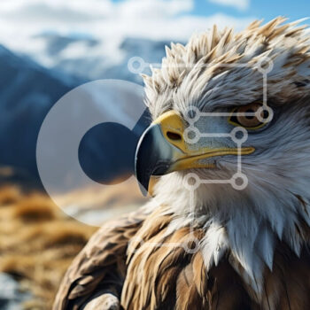 Intra Συλλεκτικό Ξύλινο Παζλ Plywood  4mm - Majestic Eagle σκαρφαλωμένος στο Rocky Outcropping Σε Ξύλινο Κουτί - Διαστάσεις: 10x10 cm – 25 κομμάτια - Image 1