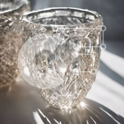 Intra Συλλεκτικό Ξύλινο Παζλ Plywood  4mm - Διαφανή γυάλινα βάζα σε λευκή επιφάνεια Σε Ξύλινο Κουτί - Διαστάσεις: 10x10 cm – 25 κομμάτια - Image 1