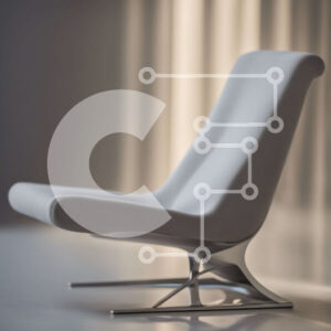 Intra Συλλεκτικό Ξύλινο Παζλ Plywood  4mm - Κομψή και μινιμαλιστική πολυθρόνα με λευκό δερμάτινο κάθισμα Σε Ξύλινο Κουτί - Διαστάσεις Puzzle: 10x10 cm – 25 κομμάτια